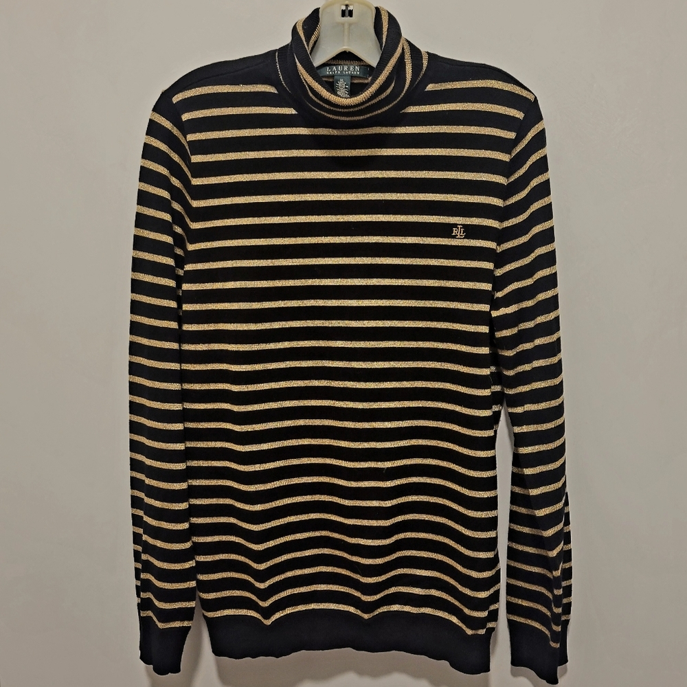 Ralph Lauren Black & Metallic Gold T-neck